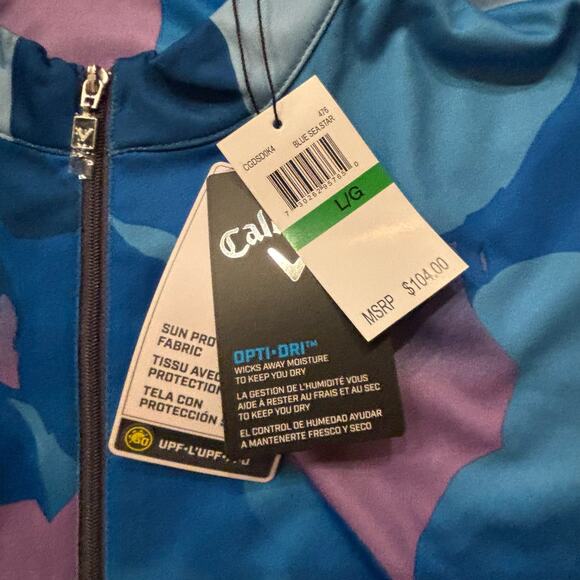 Callaway Sleeveless Golf Dress- Blue Sea Star Large Abstract Gradient 1/4 Zip - Picture 6 of 10